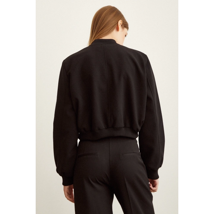 Astarlı Çıt Çıtlı Ceket Siyah