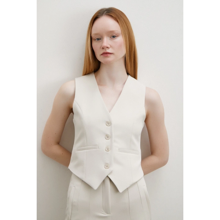 Astarlı Kuplu Yelek Bej