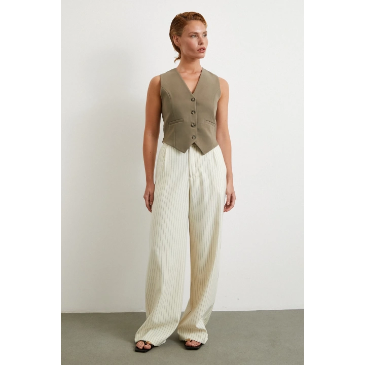 Astarlı Kuplu Yelek Haki