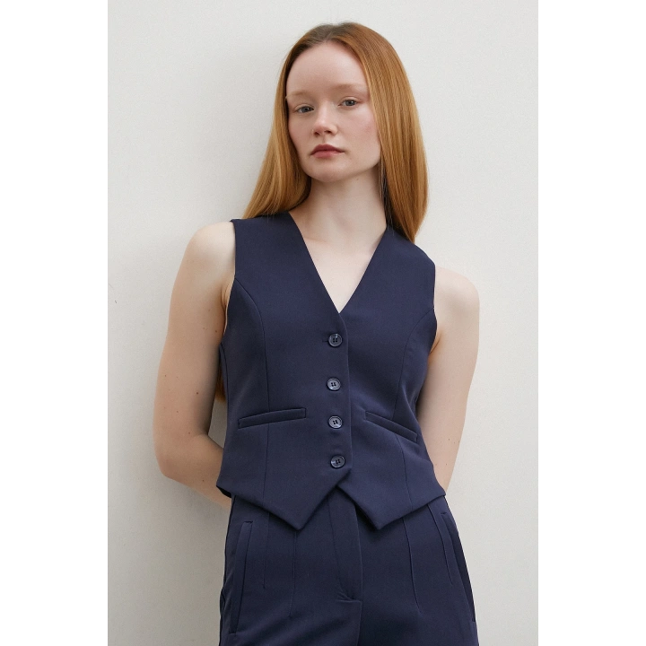 Astarlı Kuplu Yelek Lacivert