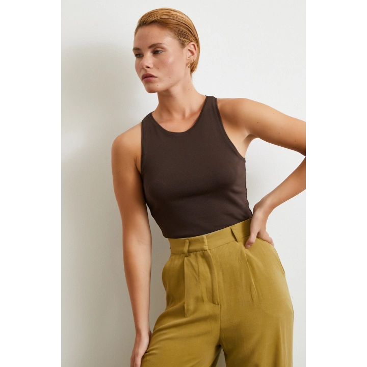 Basic Crop Top Kahve