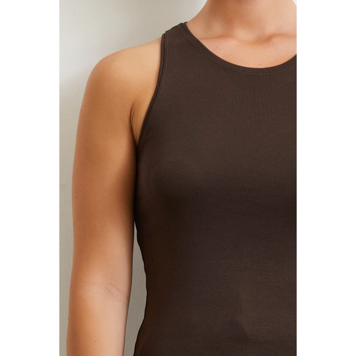 Basic Crop Top Kahve