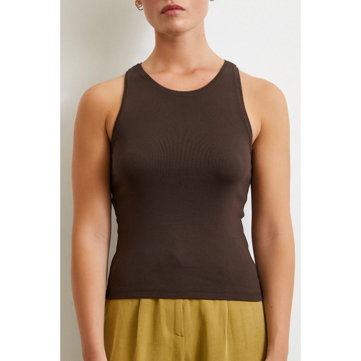 Basic Crop Top Kahve