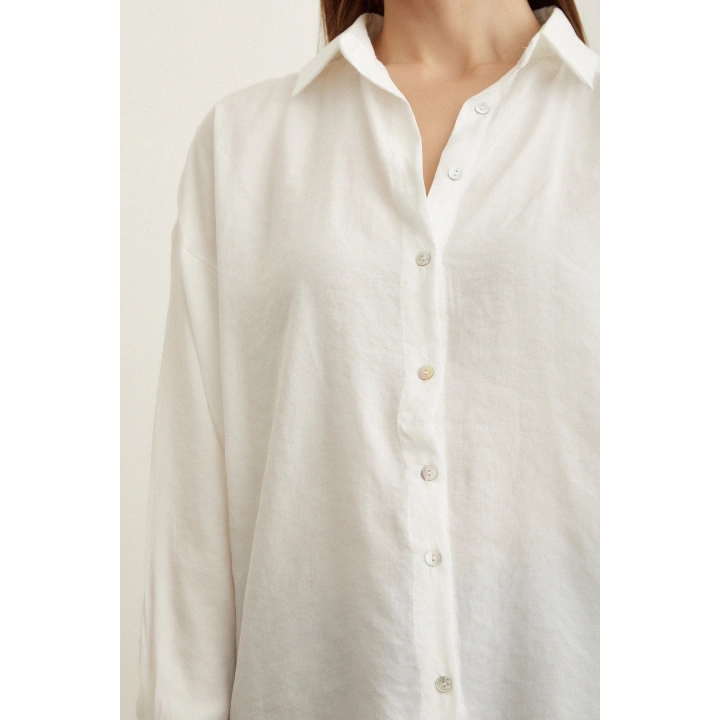 Basic Modal Gömlek Ekru