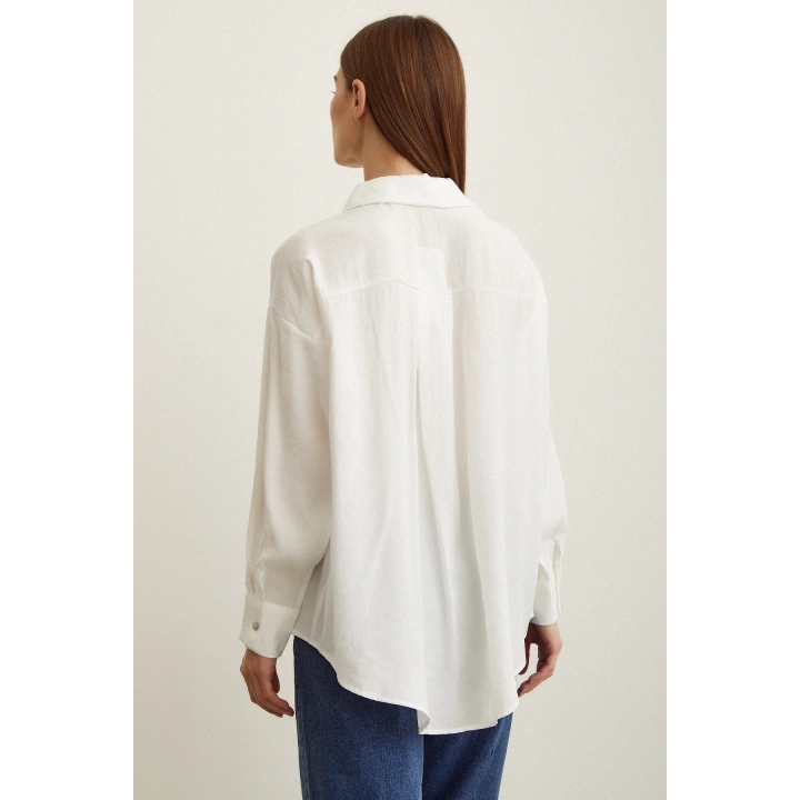 Basic Modal Gömlek Ekru
