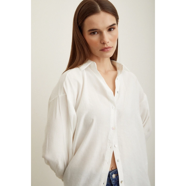 Basic Modal Gömlek Ekru