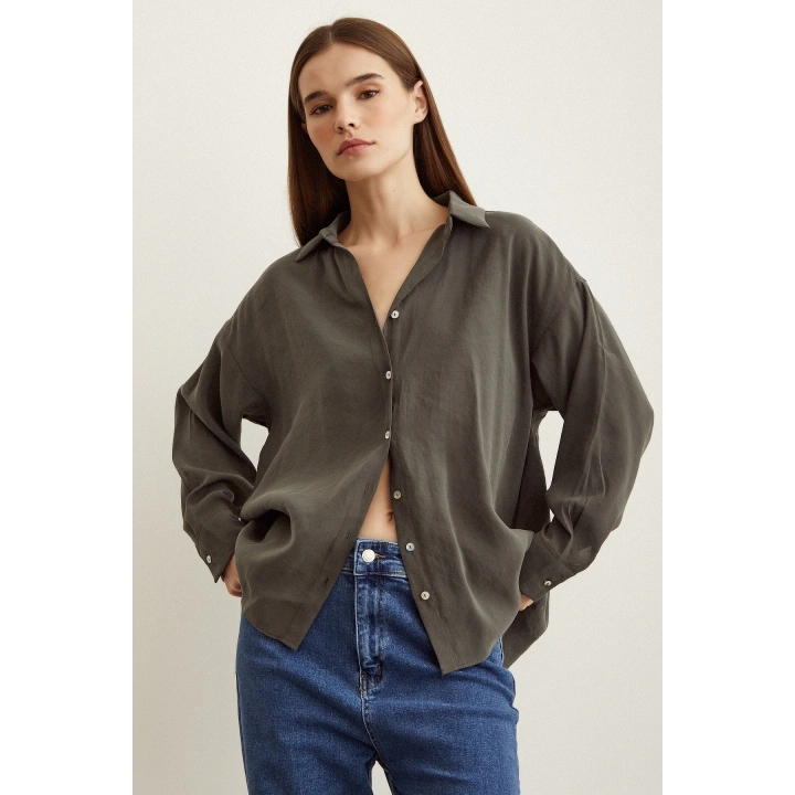 Basic Modal Gömlek Haki