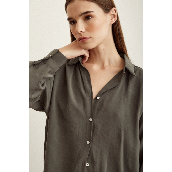 Basic Modal Gömlek Haki