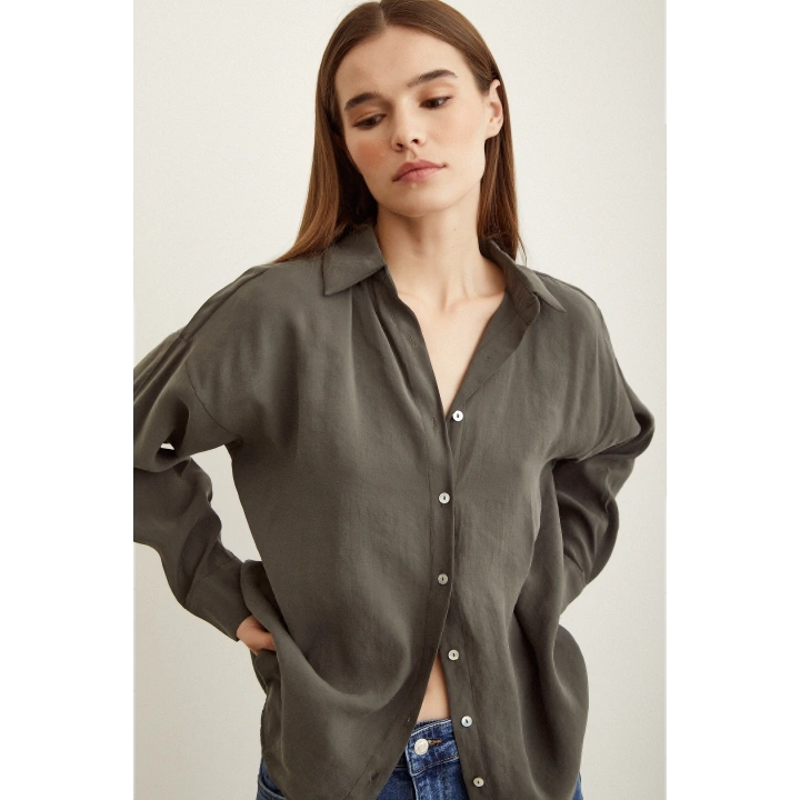 Basic Modal Gömlek Haki