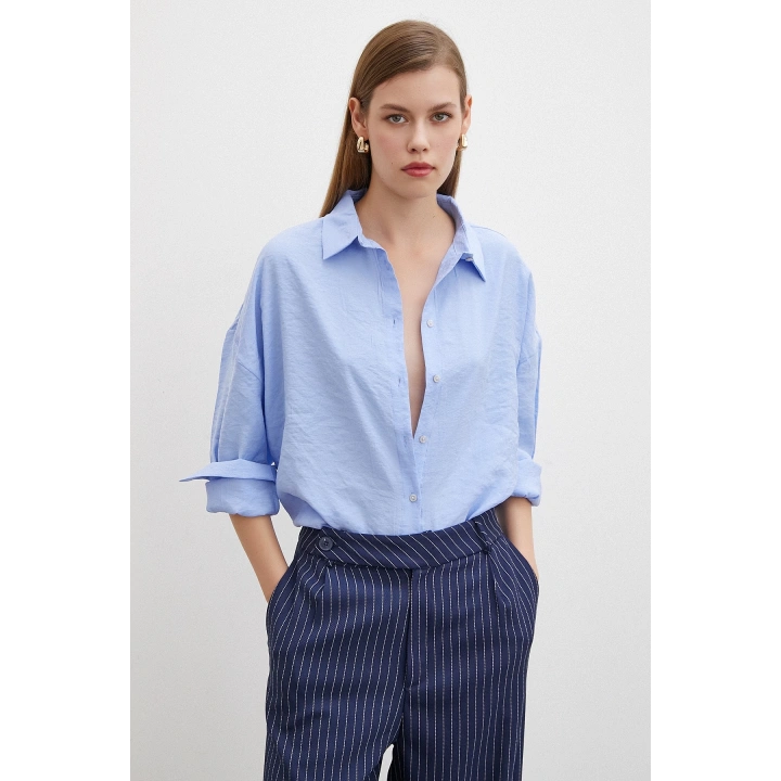 Basic Modal Gömlek Mavi