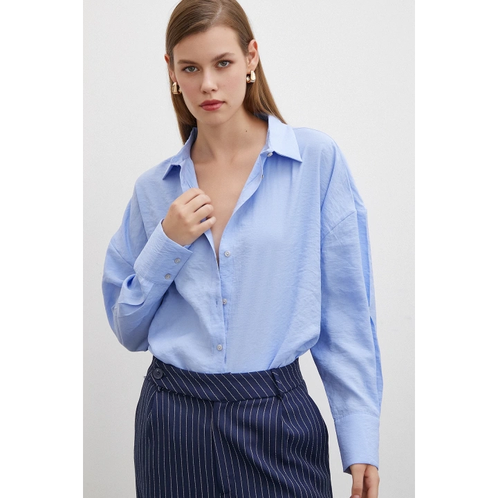 Basic Modal Gömlek Mavi