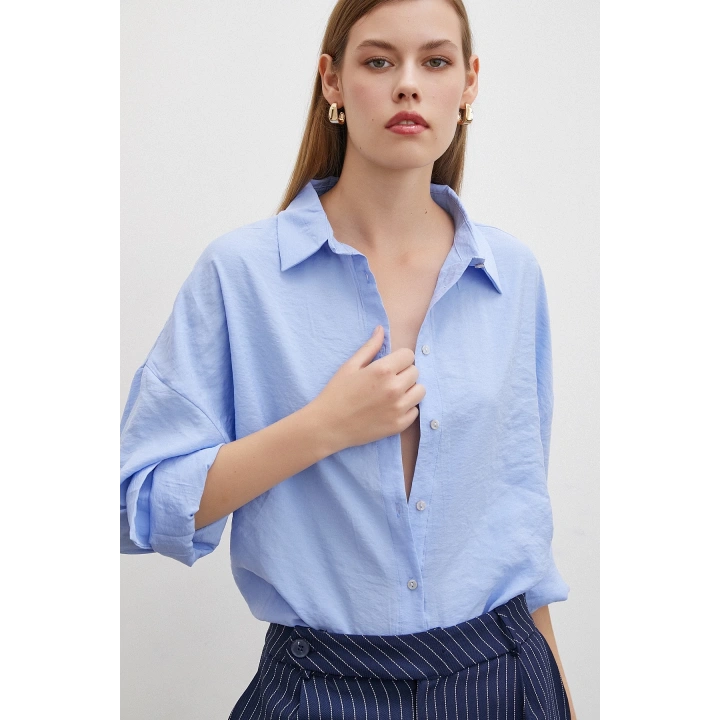 Basic Modal Gömlek Mavi