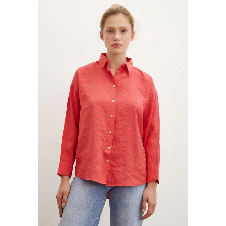 Basic Modal Gömlek Mercan