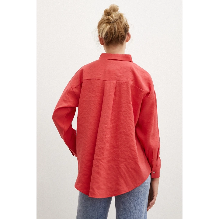 Basic Modal Gömlek Mercan