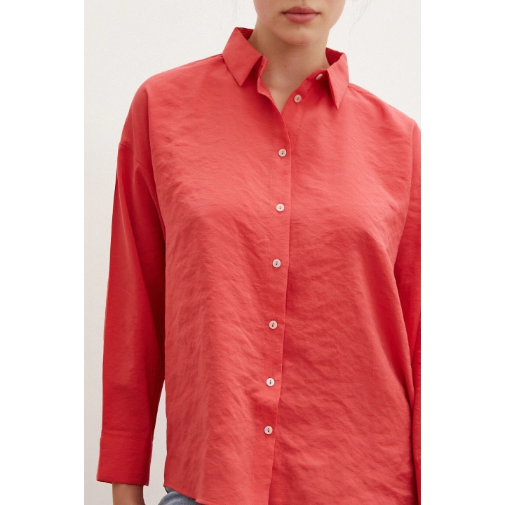 Basic Modal Gömlek Mercan