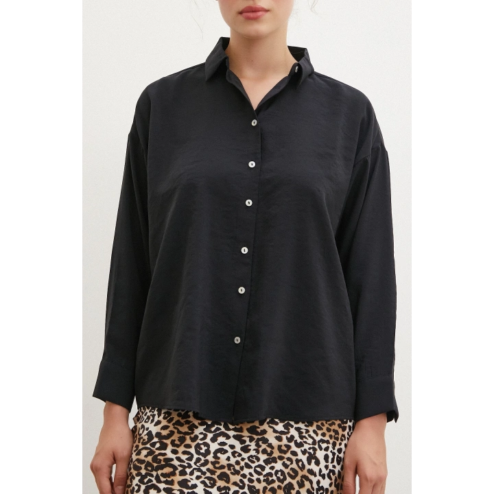 Basic Modal Gömlek Siyah