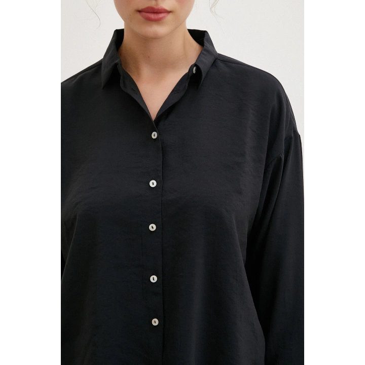 Basic Modal Gömlek Siyah