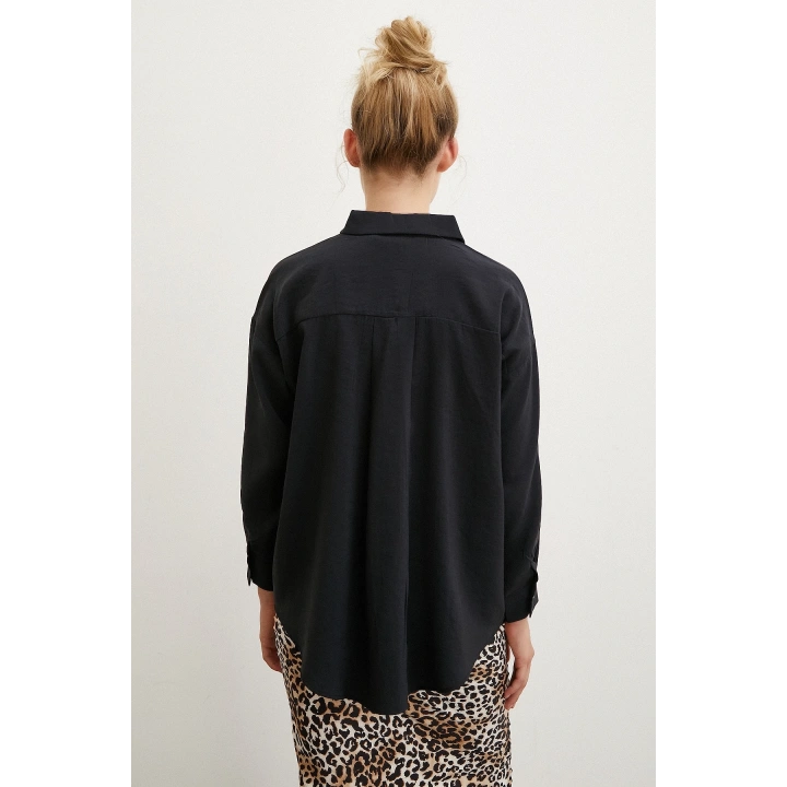 Basic Modal Gömlek Siyah