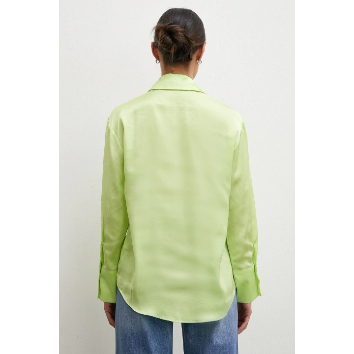 Basic Saten Gömlek Sarı