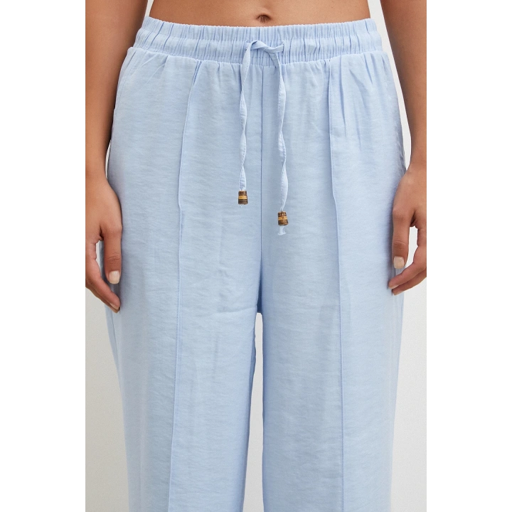 Belden Bağlamalı Pantolon Açık Mavi