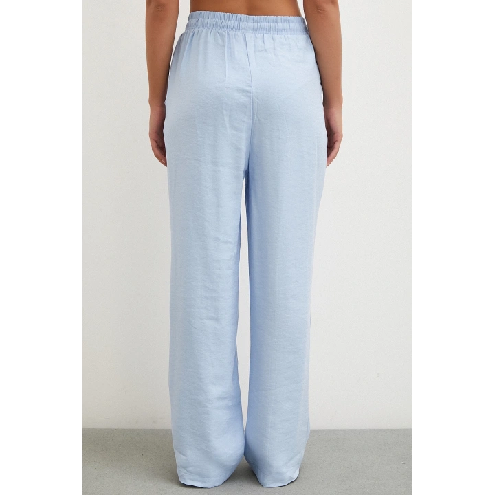 Belden Bağlamalı Pantolon Açık Mavi