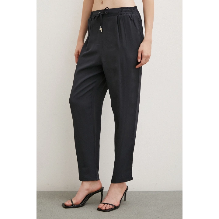 Beli Lastikli Boru Paça Pantolon Lacivert