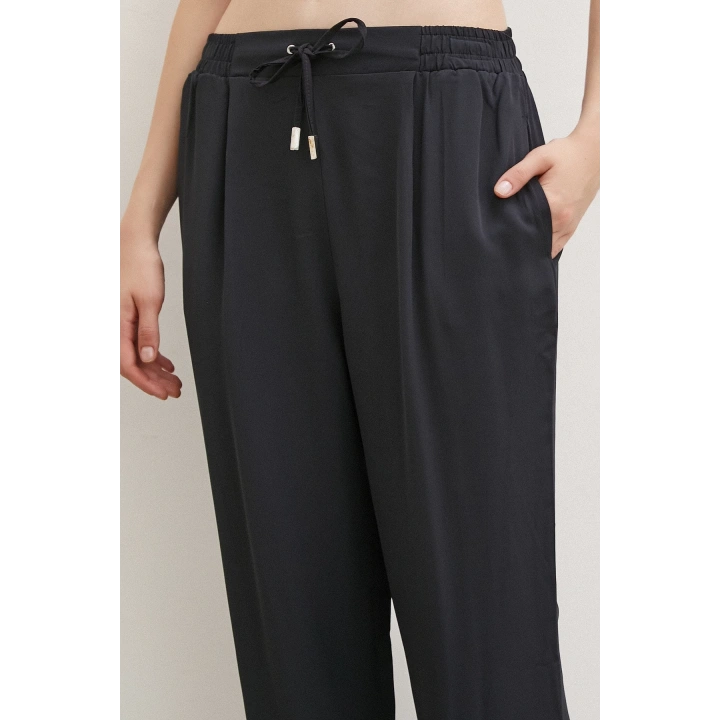 Beli Lastikli Boru Paça Pantolon Lacivert