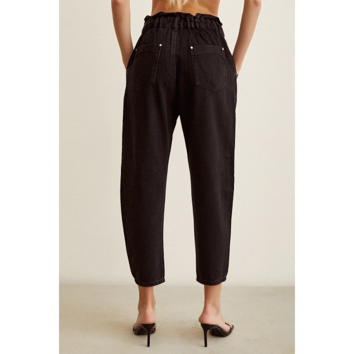 Beli Lastikli Mom Jean Siyah