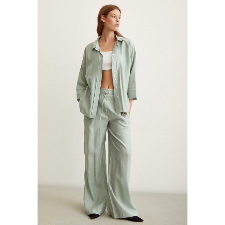 Beli Lastikli Pantolon Mint