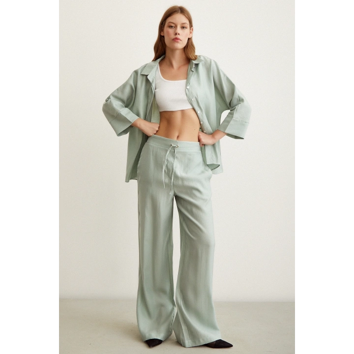 Beli Lastikli Pantolon Mint