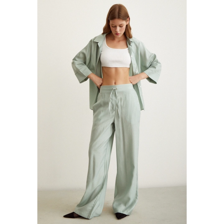 Beli Lastikli Pantolon Mint