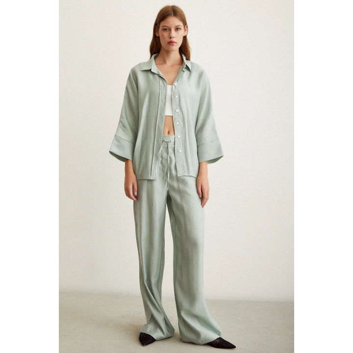 Beli Lastikli Pantolon Mint