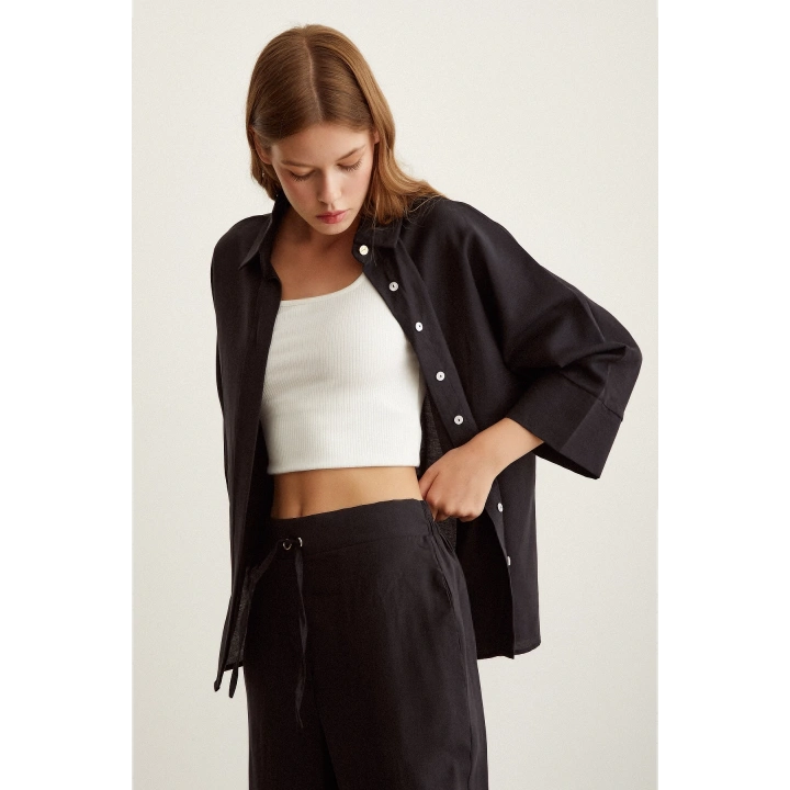 Beli Lastikli Pantolon Siyah