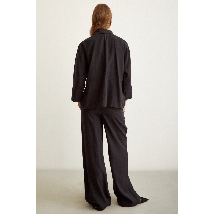 Beli Lastikli Pantolon Siyah