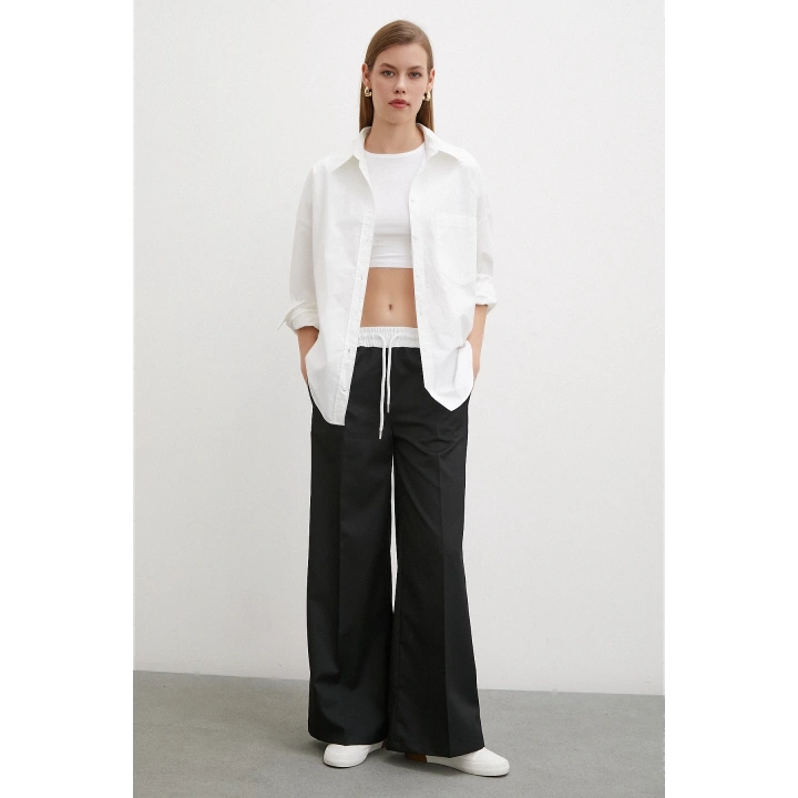 Beli Latikli Garnili Pantolon Siyah