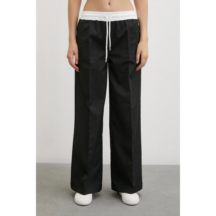 Beli Latikli Garnili Pantolon Siyah