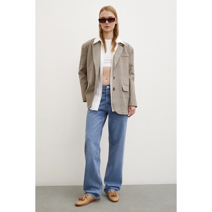 Beş Cepli Boru Paça Jean Mavi