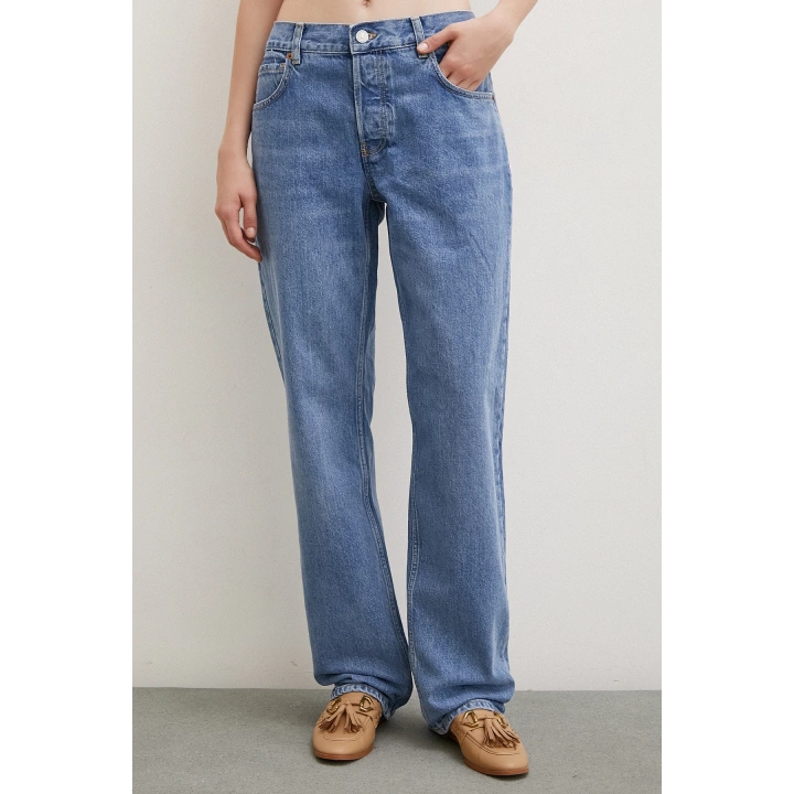 Beş Cepli Boru Paça Jean Mavi