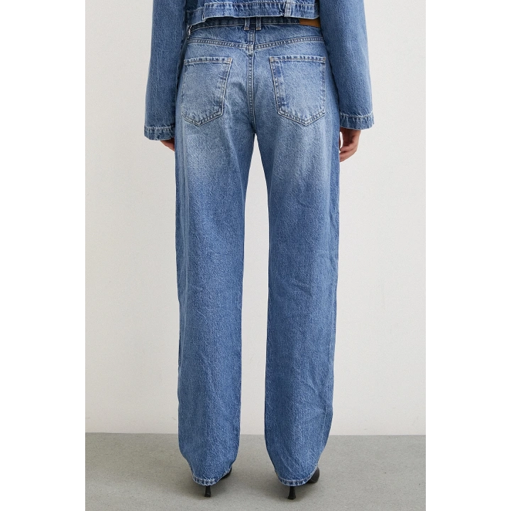 Beş Cepli Yüksel Bel Regular Fit Jean Mavi