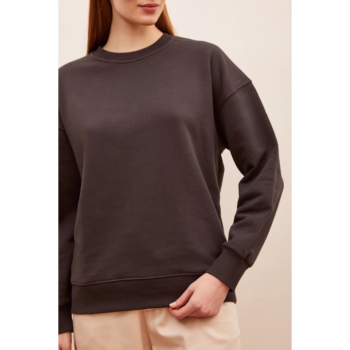 Bisiklet Yaka Sweatshirt Antirasit