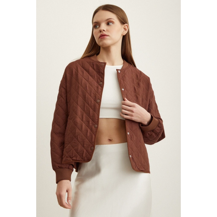 Bomber Kapitone Ceket Kahve