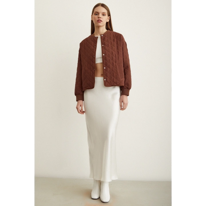 Bomber Kapitone Ceket Kahve