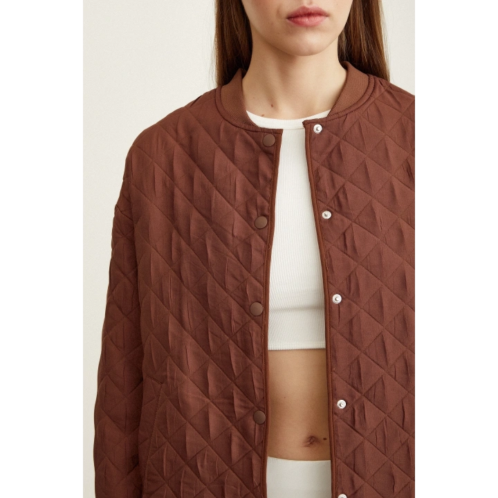 Bomber Kapitone Ceket Kahve