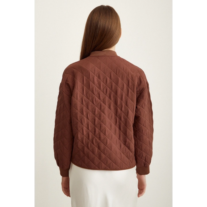 Bomber Kapitone Ceket Kahve