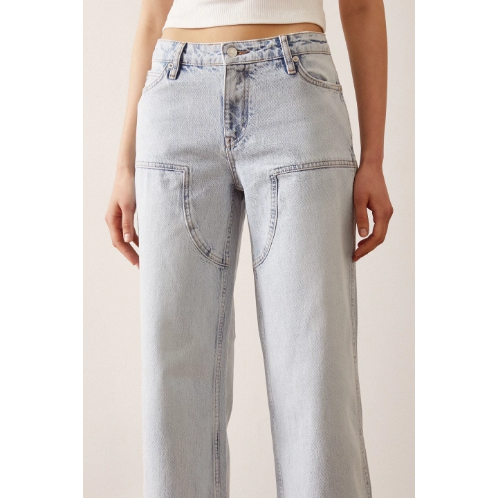 Boru Paça Salaş Jean Buz Mavisi