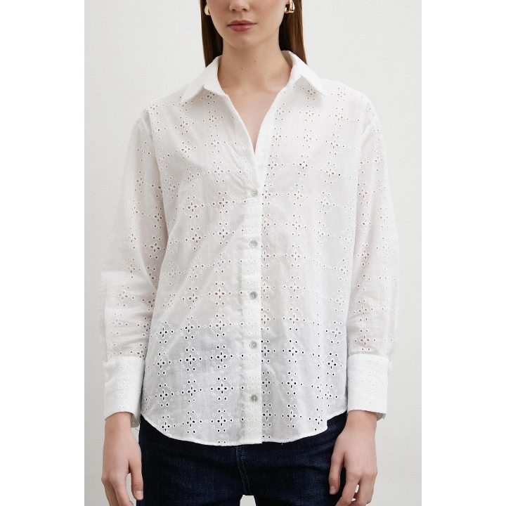 Brodeli Gömlek Ekru