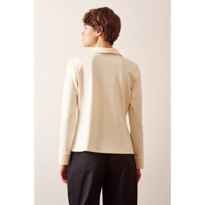 Büzgülü Gömlek Ekru