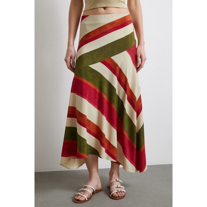 Chery Çizgili Verev Etek Bej