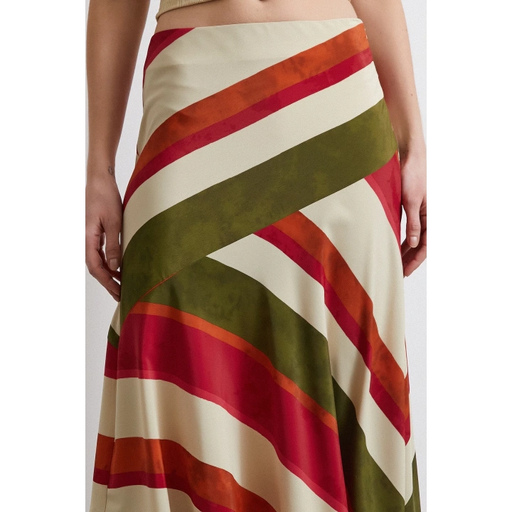 Chery Çizgili Verev Etek Bej