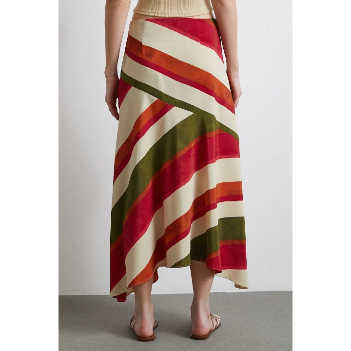 Chery Çizgili Verev Etek Bej